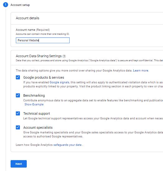 google analytics registration